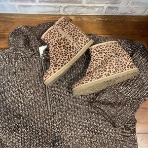 Leopard Print Dune Ankle Boots